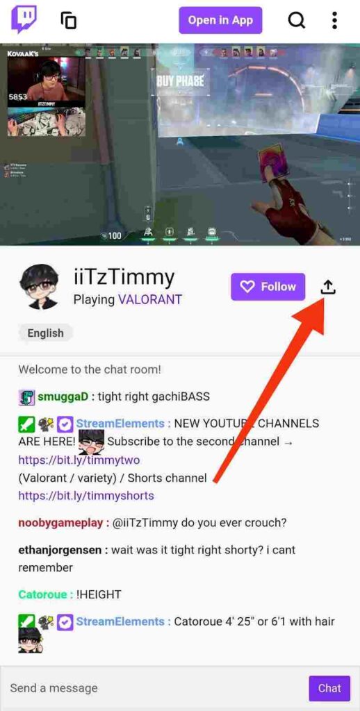 Twitch Video share button