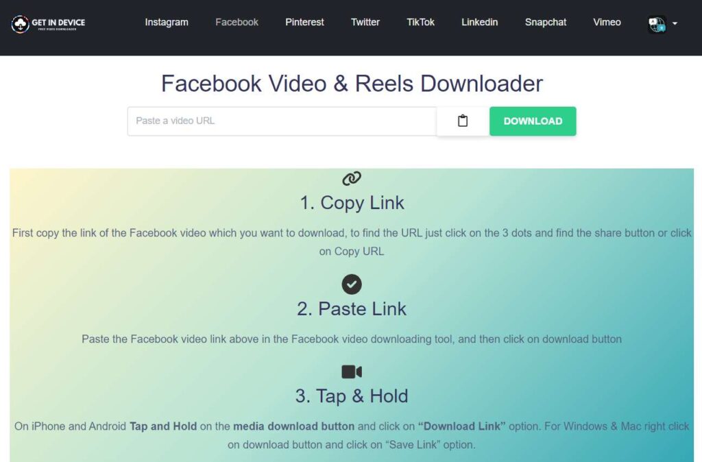 Facebook Reels Video Downloader - InstaFinsta